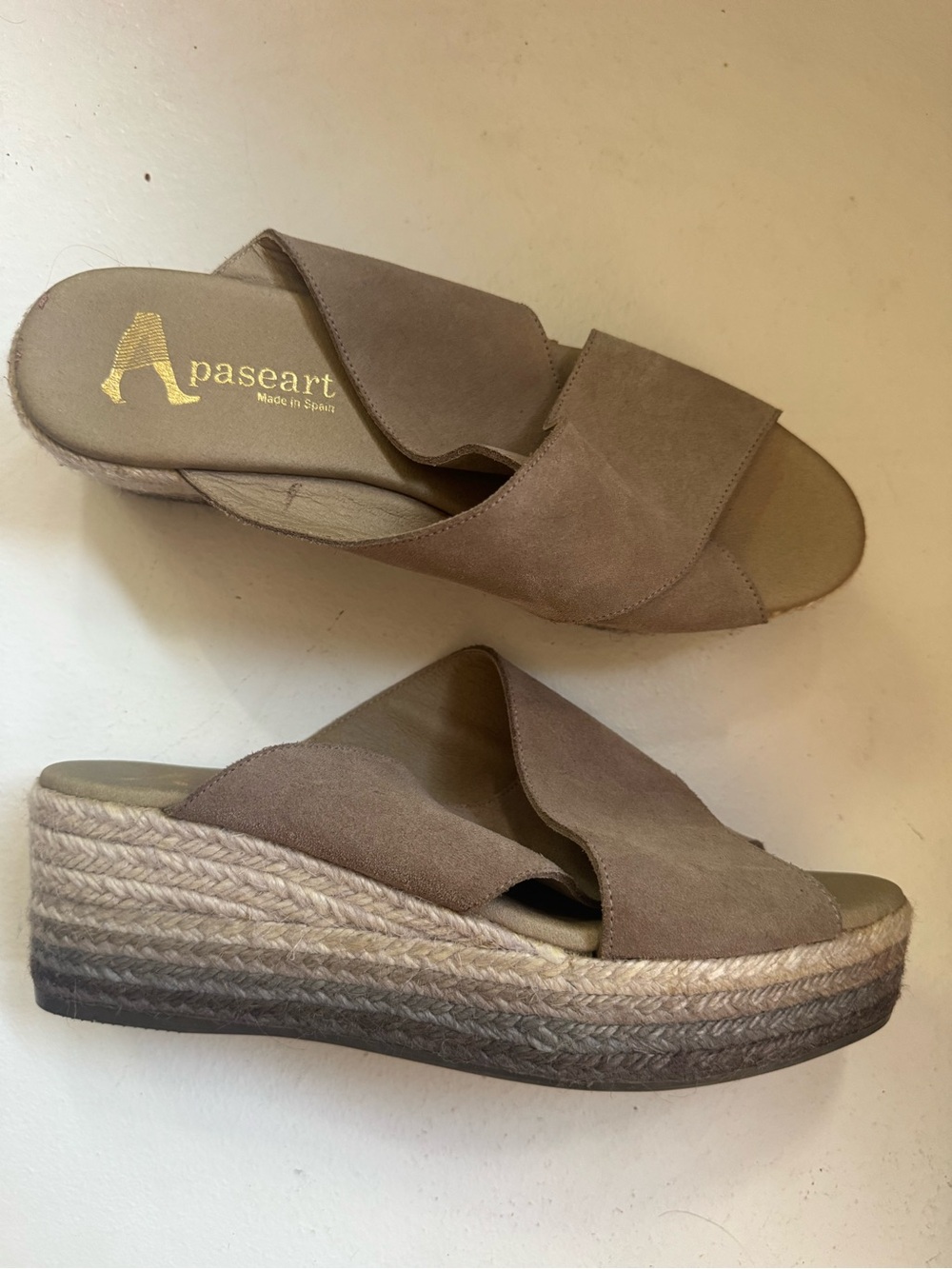 Paseart Crossband Wedge Suede Espadrille Size 40 or 9